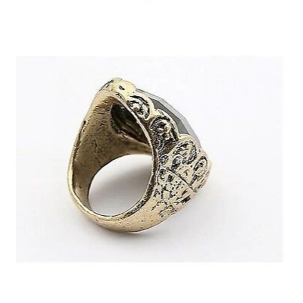 Vintage Captain Jack Style Black Oval Gemstone Ring - USA Size 8 - Picture 3 of 11